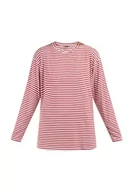 Koszulki i topy damskie - kilata Damska koszulka w paski 35325628-KI02, czerwona wełna biała, S, Czerwony, wełniany biały, S - miniaturka - grafika 1