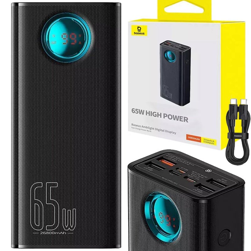 Powerbank Baseus Amblight Digital 26800 mAh czarny