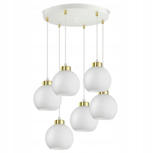 Duża Lampa Wisząca Sufitowa Biała Szklane Kule White Glass EZ6 Led E27 - Lampy sufitowe - miniaturka - grafika 1