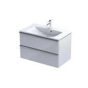 Szafki łazienkowe - Szafka łazienkowa pod umywalkę Oristo Etna Uni 80 cm biały połysk OR52-SD2S-80-1 - miniaturka - grafika 1