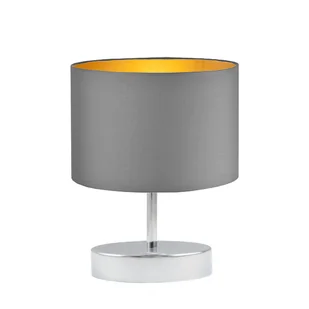 Abażurowa lampka nocna AWINION GOLD w kolorze szarym - Lampy stojące - miniaturka - grafika 1