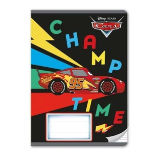 Zeszyt W Trzy Linie A5 16K Auta Cars Auta Zygzak Mcqueen Champ Time - Zeszyty szkolne - miniaturka - grafika 1