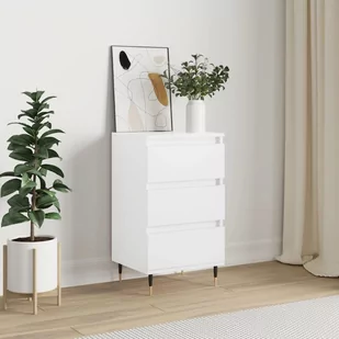 vidaXL Komoda, biała, 40x35x70 cm, materiał drewnopochodny - Szafki nocne - miniaturka - grafika 1