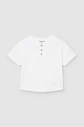Koszulki dla chłopców - Mayoral polo bawełniane niemowlęce kolor biały gładki - miniaturka - grafika 1