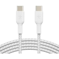Kable USB - Belkin Kabel Boost Charge Braided USB-C do USB-C 1m, biały 745883788286 - miniaturka - grafika 1