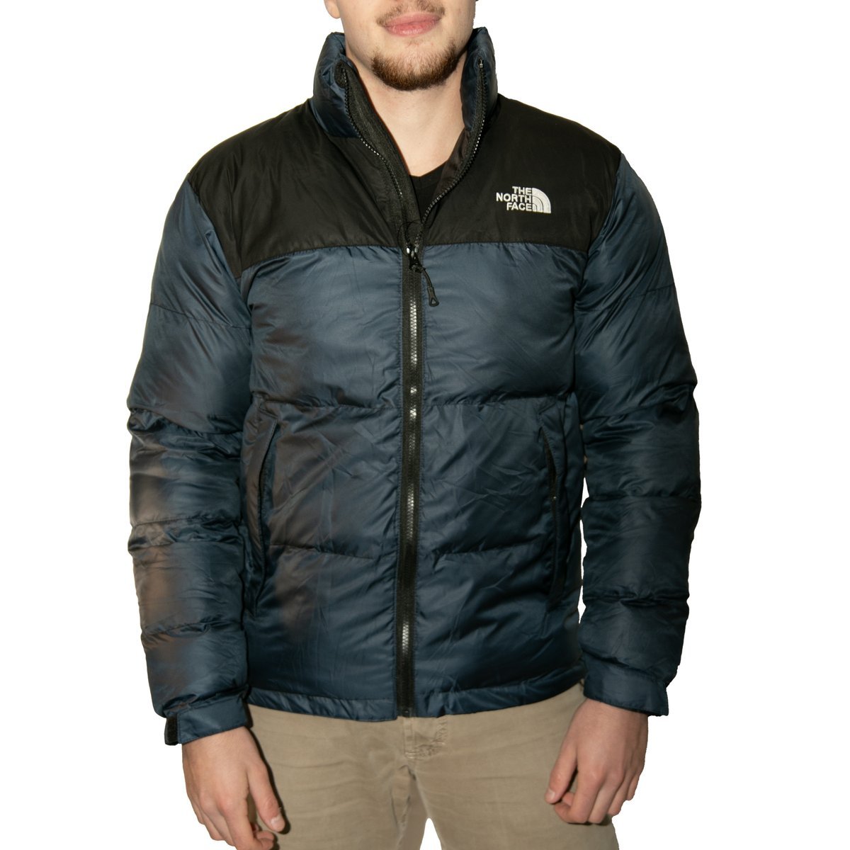 The North Face Granatowa Kurtka Męska Zimowa Na Zamek Oryginalna TNF r. XXL