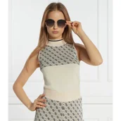 Koszulki i topy damskie - GUESS Top SL RN LISE 4G SWTR | Slim Fit - miniaturka - grafika 1