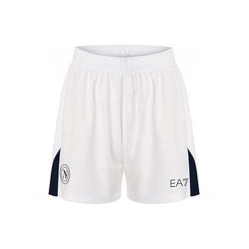 smart millenials srl SSC Napoli szorty wyścigowe białe jasnoniebieskie, oficjalny produkt, spodenki piłkarskie dla dorosłych 2024/2025-S