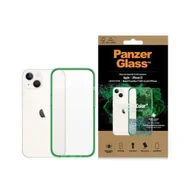 Etui i futerały do telefonów - Etui PanzerGlass ClearCase antybakteryjne z certyfikatem Military Grade na iPhone 13 / 14 / 15 - przezroczysto-zielone - miniaturka - grafika 1