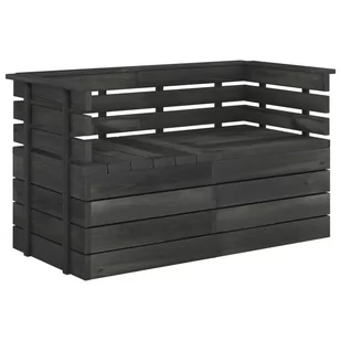 vidaXL Ogrodowa sofa 2-osobowa z palet, ciemnoszara, drewno sosnowe - Sofy ogrodowe - miniaturka - grafika 1
