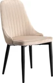 Krzesła - Krzesło welurowe LORIENT VELVET beżowe - miniaturka - grafika 1