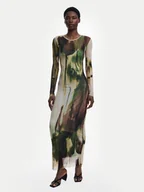 Sukienki - Desigual Sukienka codzienna Godiva 25WWVK41 Zielony Slim Fit - miniaturka - grafika 1