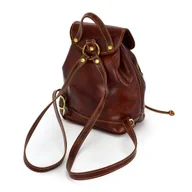 Torebki damskie - Plecak skórzany tmc_422m brązowy - miniaturka - grafika 1