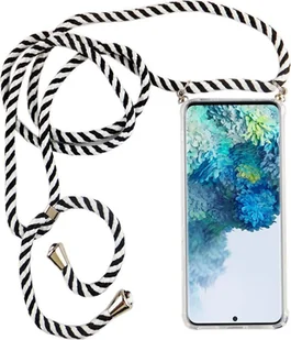 Samsung Galaxy Etui na telefon komórkowy z łańcuszkiem Slim Cover Etui na telefon komórkowy z paskiem na sznurek, do telefonu komórkowego: Samsung Galaxy S20+ / S20 Plus, wybierz pasek: czarny biały - Etui i futerały do telefonów - miniaturka - grafika 1
