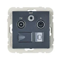 Gniazdka elektryczne - Efapel Gniazdo RTV/SAT/KOMP LOGUS 90 Grafit - miniaturka - grafika 1