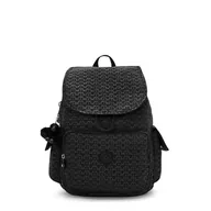 Torebki damskie - Kipling CITY PACK Średni Plecak, Signature Emb Czarny - miniaturka - grafika 1