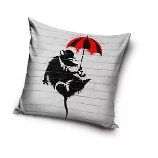 Carbotex, Poszewka na poduszkę Banksy, 40x40 cm - Poszewki na poduszki - miniaturka - grafika 1