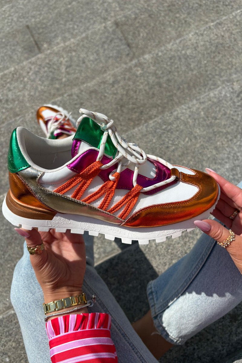 Skórzane Półbuty Sneakersy Damskie Artiker 56C1737 Multikolor-37