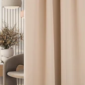 Zasłony - Zasłona zaciemniająca na taśmie marszczącej kremowy beż 140 x 280cm 1 szt. - miniaturka - grafika 1