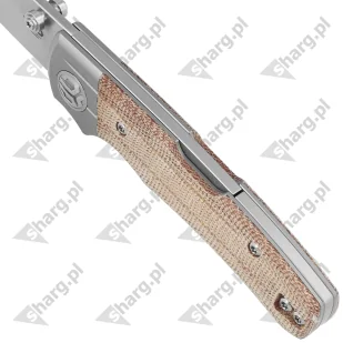 Nóż składany Bestech Tonic Titanium / Natural Canvas Micarta, Satin M390 by Colin Maisonpierre (BT2204B) - Noże - miniaturka - grafika 4