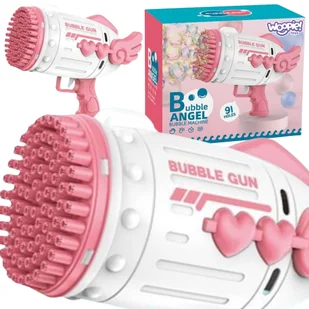 WOOPIE Pistolet do Robienia Baniek Mydlanych 91 Otworów Różowy - Zabawki do piasku - miniaturka - grafika 1