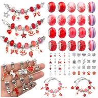 Biżuteria dla dzieci - Zestaw do Robienia Biżuterii Bransoletek DIY 63 elementy U981 - miniaturka - grafika 1
