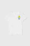 Koszulki dla dziewczynek - Puma t-shirt bawełniany dziecięcy PUMA X TROLLS Tee kolor biały wzorzysty - miniaturka - grafika 1