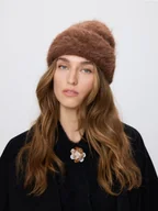 Czapki damskie - Reserved - Czapka z wełną alpaki - karminowy - miniaturka - grafika 1