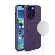 Etui i futerały do telefonów - Etui pokrowiec plecionka do iPhone 13 Pro z MagSafe Woven Case fioletowy HURTEL - miniaturka - grafika 1
