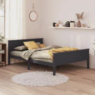 Łóżka - Łóżko z litego drewna sosna szara 160x200 cm - miniaturka - grafika 1