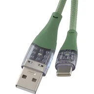 Kable USB - Kabel USB - USB Typ-C QUALO Qualo Transparent QTCN-AC-04 1.5 m Zielony - miniaturka - grafika 1