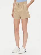 Spodenki damskie - Tommy Jeans Szorty materiałowe Claire DW0DW21643 Beżowy Regular Fit - miniaturka - grafika 1