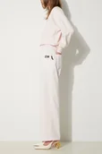Spodnie sportowe damskie - Fila spodnie bawełniane Fila x Aries Pant kolor różowy proste high waist 42PS24PA010122690227 - miniaturka - grafika 1