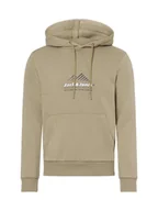 Swetry męskie - Jack & Jones Męski sweter z kapturem Jcolima Mężczyźni Bawełna zielony jednolity, M - miniaturka - grafika 1