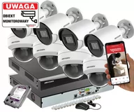 Zestaw monitoringu posesji 8 kamer HIKVISION DS-2CD2043G2-I/DS-2CD2143G2-I Pełna Analityka Acusense 4Mpx + Switch PoE
