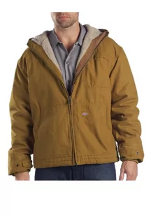 Dickies Męska kurtka z kapturem Sanded Duck Sherpa, Brązowy, Long/Regular - Kurtki męskie - miniaturka - grafika 1