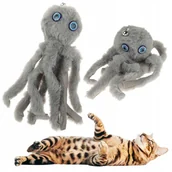 Zabawki dla kotów - Zabawka dla kota INTERAKTYWNA z DZWONECZKIEM przytulanka OŚMIORNICA duża - miniaturka - grafika 1