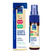 Suplementy naturalne - Miody Manuka Miody Manuka - Spray doustny z miodem manuka MGO 400+  - 20 ml - miniaturka - grafika 1
