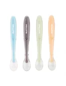 Sztućce dla dzieci - Nattou Miękkie silikonowe łyżeczki 4szt - miniaturka - grafika 1
