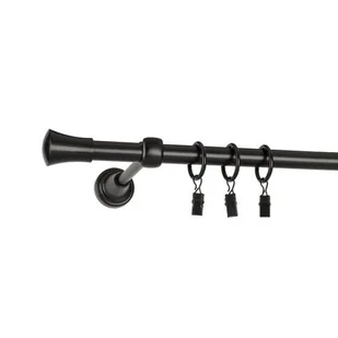 Karnisz pojedynczy TULUZA 16 mm 160 cm czarny zestaw - Karnisze - miniaturka - grafika 1