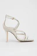 Sandały damskie - Tommy Hilfiger sandały skórzane Elevated TH High Heel kolor biały - miniaturka - grafika 1