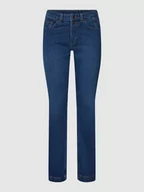 Spodnie damskie - Jeansy z naszywką z logo - miniaturka - grafika 1