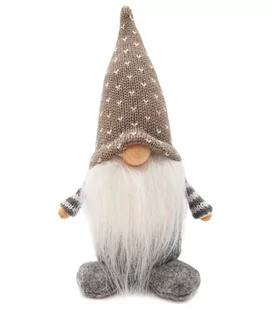 Skrzat Krasnal Gnom Świąteczny Z Brodą Szary 20 Cm - Ozdoby bożonarodzeniowe - miniaturka - grafika 1