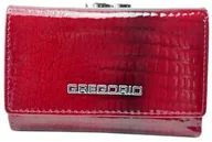 Portfele - Portfel Damski Skórzany GREGORIO 12 cm Klamra Skóra Naturalna Lakierowana GF-117 CZERWONY RFID 12 x 8.5 x 2.5 [cm] - miniaturka - grafika 1