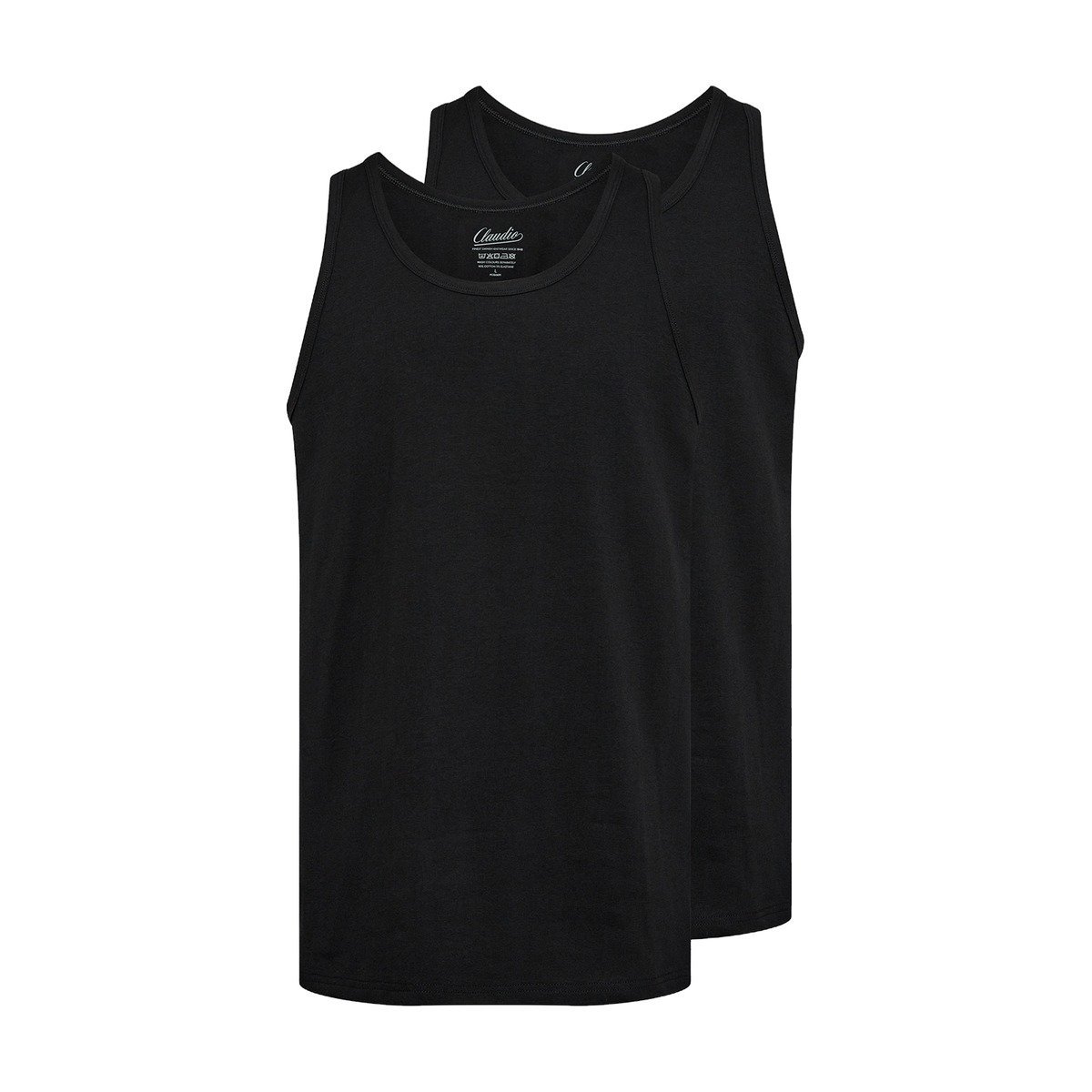 Podkoszulka męska Claudio Tank Top bawełniana 2-pak czarna — XL