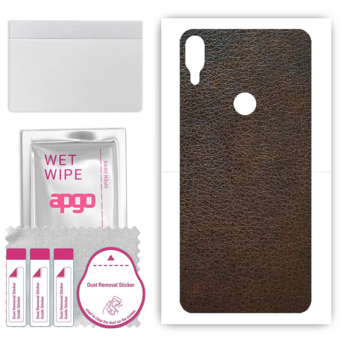 Folia naklejka skórka strukturalna na TYŁ do Asus Zenfone Max Pro (M1) ZB601KL ZB602K - Skóra Brązowa - apgo SKINS