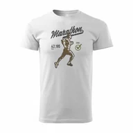 Koszulki męskie - Koszulka maraton dla biegacza biegowa maratończyk triathlon męska biała REGULAR-S - miniaturka - grafika 1