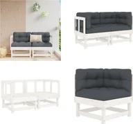 Sofy ogrodowe - vidaXL Sofy narożne z poduszkami 2 szt. Biała lita sosna - Narożnik - Narożnik - Sofa ogrodowa - Sofa zewnętrzna - miniaturka - grafika 1