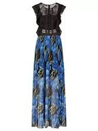 Sukienki - ApartFashion Damska sukienka wieczorowa, czarno-wielokolorowa, normalna, Czarno-wielokolorowy, 40 - miniaturka - grafika 1