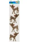 Podręczniki dla szkół podstawowych - Naklejki 3D Renifer 4 szt. Boże Narodzenie CRAFT WITH FUN 521662 - miniaturka - grafika 1